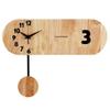 Pendulum Wall Clock,Battery Operated Silent Non Ticking Large Stylish Solid Wood Wall Clock for Living Room Kitchen Home Decor A view 2