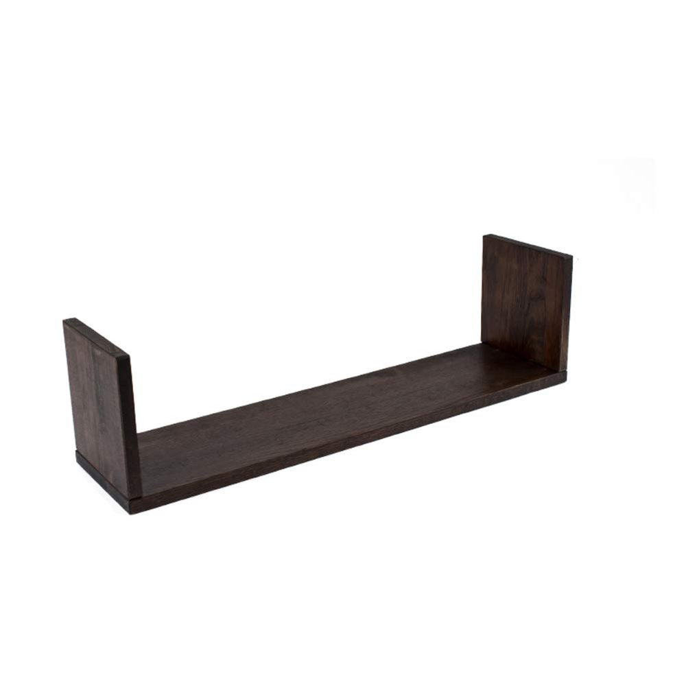 Solid Wood Wall Shelves Floating, U Shape Floating Shelf Wall Mounted Hanging Storage Spice Shelf for Kitchen Tv Entryway-Walnut 80cm(31inch) (Walnut 80cm(31inch))