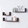 Solid Wood Wall Shelves Floating, U Shape Floating Shelf Wall Mounted Hanging Storage Spice Shelf for Kitchen Tv Entryway-Walnut 80cm(31inch) (Walnut 80cm(31inch)) view 2