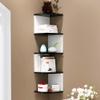 Floating Corner Shelves with Zigzag Design, 5 Tier Wood Wall Shelf Bookshelf Wall Mount Wine Rack for Kitchen Bathroom-b 26cm(10inch) (C 26cm(10inch)) view 1