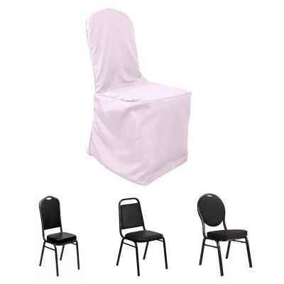 Balsa Circle 10 pcs Blush Polyester Banquet Chair Covers for Party Wedding Linens Decorations Dining Ceremony Reception Supplies
