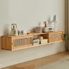 Wooden Wall-Mounted TV Cabinet Living Room Floating TV Cabinet Floating Shelf Media Console Floating TV Stand(180x25x25cm) view 1
