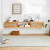 Wooden Wall-Mounted TV Cabinet Living Room Floating TV Cabinet Floating Shelf Media Console Floating TV Stand(180x25x25cm) view 4
