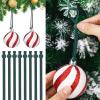 Daifunli 24 Pcs Christmas Adjustable Ornament Hooks Non Slip Hangers Hooks Tree Ornaments Cord for Christmas Tree Decorations (Green) view 1