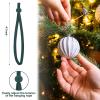 Daifunli 24 Pcs Christmas Adjustable Ornament Hooks Non Slip Hangers Hooks Tree Ornaments Cord for Christmas Tree Decorations (Green) view 2