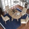 KEVINSPACE 58" Dining Table for 4-6 People Round Extendable DiningTable Extendable KitchenTable Mid Century Dining RoomTable Drop Leaf Table Saving Space Dinner Kitchen Office Furniture Natural view 1