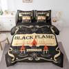 Feelyou Happy Halloween Comforter Set with Sheets Queen Size Black Flame 7 Piece Bedding Set for Kids Boys Girls Teens Candle Bed in a Bag Spiderweb Bed Set view 1