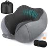 Cirorld Neck Pillow for Traveling, Travel Pillows for Airplanes,100% Pure Memory Foam Travel Neck Pillow, Adjustable Flight Pillow, Portable Plane Accessories with Eye Mask, Earplugs, Carry Bag view 1