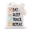 TGBJE Track and Field Gift Eat Sleep Track Repeat Tote Bag Track Mom Gift Marathon Runner Handle Bag Running Lover Gift (Track Repeat tote) view 1