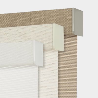 Persilux Light Filtering Cordless Free Stop Roller Blinds Natural Woven Stripes Fabric Thermal Insulation Privacy Roller Shades for Home,Office,Bedroom,Coffee Color(77" W x 48" H)