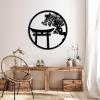 Sakura Metal Wall Art, Cherry Blossom Tree Wall Decor, Japanese Metal Wall Art, Japanese Wall Decor, Geometric Wall Art, Round Metal Wall Decor, Wall Decor Living Room (White, 39 x 39 in / 100x 100cm) view 2