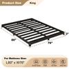 Likelalaso 3 inch Low King Size Bed Frame with Rounded Corner, Heavy Duty Metal, Easy Assembly, Noise Free, Black view 2