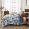 Wonderful Blue Floral Comforter Set King Size, Linen-Like Bedding Sets with Pillow Shams, Flower Bedspread Lightweight Comforter Bed Cover for All Season view 3