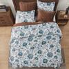 Wonderful Blue Floral Comforter Set King Size, Linen-Like Bedding Sets with Pillow Shams, Flower Bedspread Lightweight Comforter Bed Cover for All Season view 4