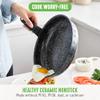 GreenLife 10 Piece Nonstick Pots & Pans Set, Detachable Handle & Stackable Cookware Set, Non Toxic PFAS-Free Skillets, Induction Kitchen Pans, Space Saving, Serving Bowls, Oven Safe, Granite Black view 2