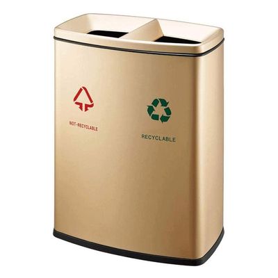 YUJUNDZSW Trash Cabinet Indoor and Outdoor Classification Environmental Protection Trash Can Stainless Steel Commercial Grade Classified Trash Can Mall Park Elevator Double Barrel Trash Can