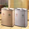 YUJUNDZSW Trash Cabinet Indoor and Outdoor Classification Environmental Protection Trash Can Stainless Steel Commercial Grade Classified Trash Can Mall Park Elevator Double Barrel Trash Can view 4