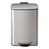 YUJUNDZSW Waste Bin 20/30 Liter Brushed Stainless Steel Trash Can, Square Pedal Recycle Bin with Lid and Inner Buckets, Hands-Free Steel Step Garbage Can for Home Office Rubbish Bin(Silver,30L) view 1