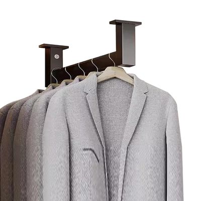 ENHEN Closet Rod Top Mount Metal Closet Rod Holder, Non-Slip Adjustable Garment Rack Bar for Hanging Clothes Heavy Duty, Laundry Room Valet Pole Organizer(98cm/38.6in/3.2ft)