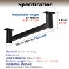 ENHEN Closet Rod Top Mount Metal Closet Rod Holder, Non-Slip Adjustable Garment Rack Bar for Hanging Clothes Heavy Duty, Laundry Room Valet Pole Organizer(40cm/15.7in/1.3ft) view 2