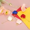 PATIKIL Rose Boutonnieres, 24 Pack Groom Wedding Boutonnieres Pocket Handmade Flower Lapel Pin Boutonnieres for Men Wedding Ceremony Party Prom, Orange view 4