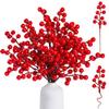 Sggvecsy 30 Pack Artificial Red Berry Stems 6.5inch Christmas Red Berry Picks Holly Berry Branches for Christmas Tree Decorations Holiday DIY Crafts Xmas Ornaments Wedding Home Decor view 1