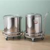 GRRICEPL Stock Pot Stand Mobile Gas Bottle Mobile Base Stainless Steel Bucket Type Turnover Cart for Heavy Stock Pot, Plant Pot Stand(21X72cm) view 4