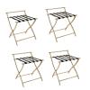 Luggage Rack for Guest Room - Suitcase Stand, Hotel Foldable Golden Solid Metal Luggage Rack, Suitcase Stand with Nylon Straps, for Hotel, Bedroom, Guest Room, Closet, 52X52X65CM view 1