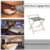 Luggage Rack for Guest Room - Suitcase Stand, Hotel Foldable Golden Solid Metal Luggage Rack, Suitcase Stand with Nylon Straps, for Hotel, Bedroom, Guest Room, Closet, 52X52X65CM view 4