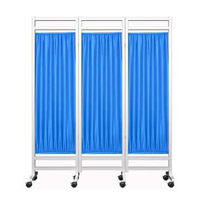 3-8 Panels Medical Privacy Screen,Folding Room Seperating Divider,6Ft High Standing Door Partition with Wheels,Ideal for Ward/Clinic/Patient/Exam(Blue,3-Panel)