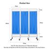 3-8 Panels Medical Privacy Screen,Folding Room Seperating Divider,6Ft High Standing Door Partition with Wheels,Ideal for Ward/Clinic/Patient/Exam(Blue,3-Panel) view 2