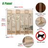4 6 Panel Room Divider Folding Privacy Wooden Screen, Freestanding Wall Partition Portable Separating for Office Dressing Bedroom Studio Apartment Home, with Detachable Base (Color : 6 Panel view 2