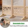 4 6 Panel Room Divider Folding Privacy Wooden Screen, Freestanding Wall Partition Portable Separating for Office Dressing Bedroom Studio Apartment Home, with Detachable Base (Color : 6 Panel view 4