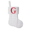 Pxniy Mini White Knit Stocking,8.5 Inches Initial Monogram EmbroideWhite Christmas Stocking,Family Fireplace Hanging Ornament Xmas Holiday Decor Gift-Letter G view 1