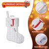 Pxniy Mini White Knit Stocking,8.5 Inches Initial Monogram EmbroideWhite Christmas Stocking,Family Fireplace Hanging Ornament Xmas Holiday Decor Gift-Letter G view 2
