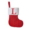 Pxniy Mini Red Knit Stocking,8.5 Inches Initial Monogram Embroidered Christmas Stocking,Family Fireplace Hanging Ornament Xmas Holiday Decor Gift-Letter L view 1