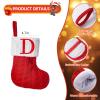 Pxniy Mini Red Knit Stocking,8.5 Inches Initial Monogram Embroidered Christmas Stocking,Family Fireplace Hanging Ornament Xmas Holiday Decor Gift-Letter L view 2