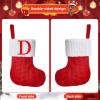 Pxniy Mini Red Knit Stocking,8.5 Inches Initial Monogram Embroidered Christmas Stocking,Family Fireplace Hanging Ornament Xmas Holiday Decor Gift-Letter L view 3