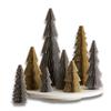 Honeycomb Trees Set of 8 in Neutral, Christmas Tree Centerpiece, Sophisticated Winter Mantel, Delicate Vintage Charm, Glitter-Dusted Edging (Set 8 Neutral) view 1