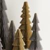 Honeycomb Trees Set of 8 in Neutral, Christmas Tree Centerpiece, Sophisticated Winter Mantel, Delicate Vintage Charm, Glitter-Dusted Edging (Set 8 Neutral) view 3