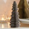 Honeycomb Trees Set of 8 in Neutral, Christmas Tree Centerpiece, Sophisticated Winter Mantel, Delicate Vintage Charm, Glitter-Dusted Edging (Set 8 Neutral) view 4