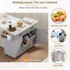 Makaseiya 44" W Kitchen Island with Trash Can Storage Cabinet, Drop Leaf, Spice Rack, Towel Rack, Drawer, Rolling for Dining Room view 2