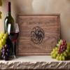 WGB Personalized Cutting Board, Custom House Targaryen-Wedding, Anniversary or Housewarming Gift Idea, Wood Engraved Charcuterie, for Newlyweds and Couples (Three dragons) view 2