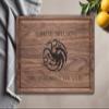 WGB Personalized Cutting Board, Custom House Targaryen-Wedding, Anniversary or Housewarming Gift Idea, Wood Engraved Charcuterie, for Newlyweds and Couples (Three dragons) view 4