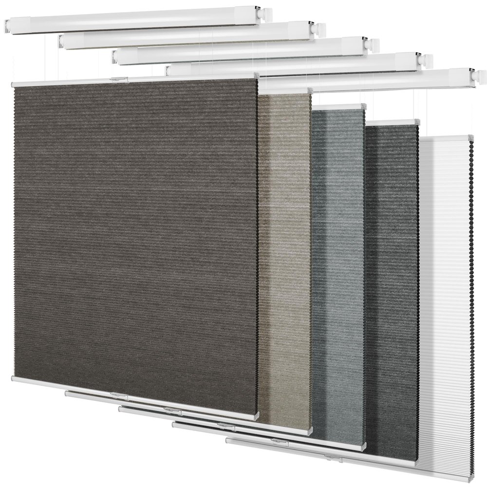 BERISSA Top Down Bottom Up Cellular Shades No Tools No Drill Blinds for Windows Stripe Jacquard Fabric Cordless shades for Indoor Windows Easy to Install Cellular Blinds For Office(49.5"W x 72"H)Brown