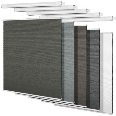 BERISSA Top Down Bottom Up Cellular Shades No Tools No Drill Blinds for Windows Stripe Jacquard Fabric Cordless shades for Indoor Windows Easy to Install Cellular Blinds For Office(40.5"W x 39"H)Gray
