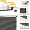 BERISSA Top Down Bottom Up Cellular Shades No Tools No Drill Blinds for Windows Stripe Jacquard Fabric Cordless shades for Indoor Windows Easy to Install Cellular Blinds For Office(40.5"W x 39"H)Gray view 2