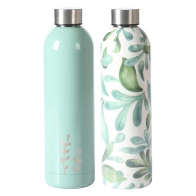 Bloomhouse Lush Forest 2 Pack 25 OZ Insulated Stianless Steel Thermal Water Bottle & Thermos