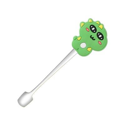 ONUIFIKE Silverware Set, 1/4/6/8/10pcs Creative Small Spoon Cartoon Stainless Steel Coffee Stirring Spoon Dessert Spoon Gift Spoon, Home Cutlery Flatware Set(Green,10Pcs)
