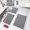 Arotive Luxury Bathroom Rugs 40x32, Extra Soft Thick Absorbent Shaggy Chenille Bath Rugs, Non-Slip Machine Wash Dry, Bath Mats for Bathroom Floor, Tub and Shower, Home Decor Accessories, Grey view 2
